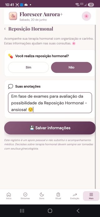 Reposição Hormonal no App Florescer