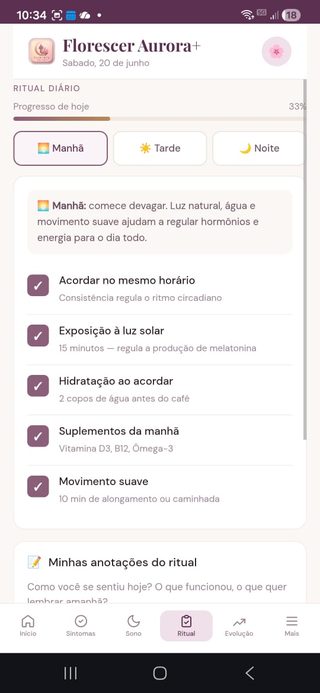 Ritual Diário no App Florescer